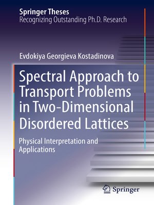 cover image of Spectral Approach to Transport Problems in Two-Dimensional Disordered Lattices